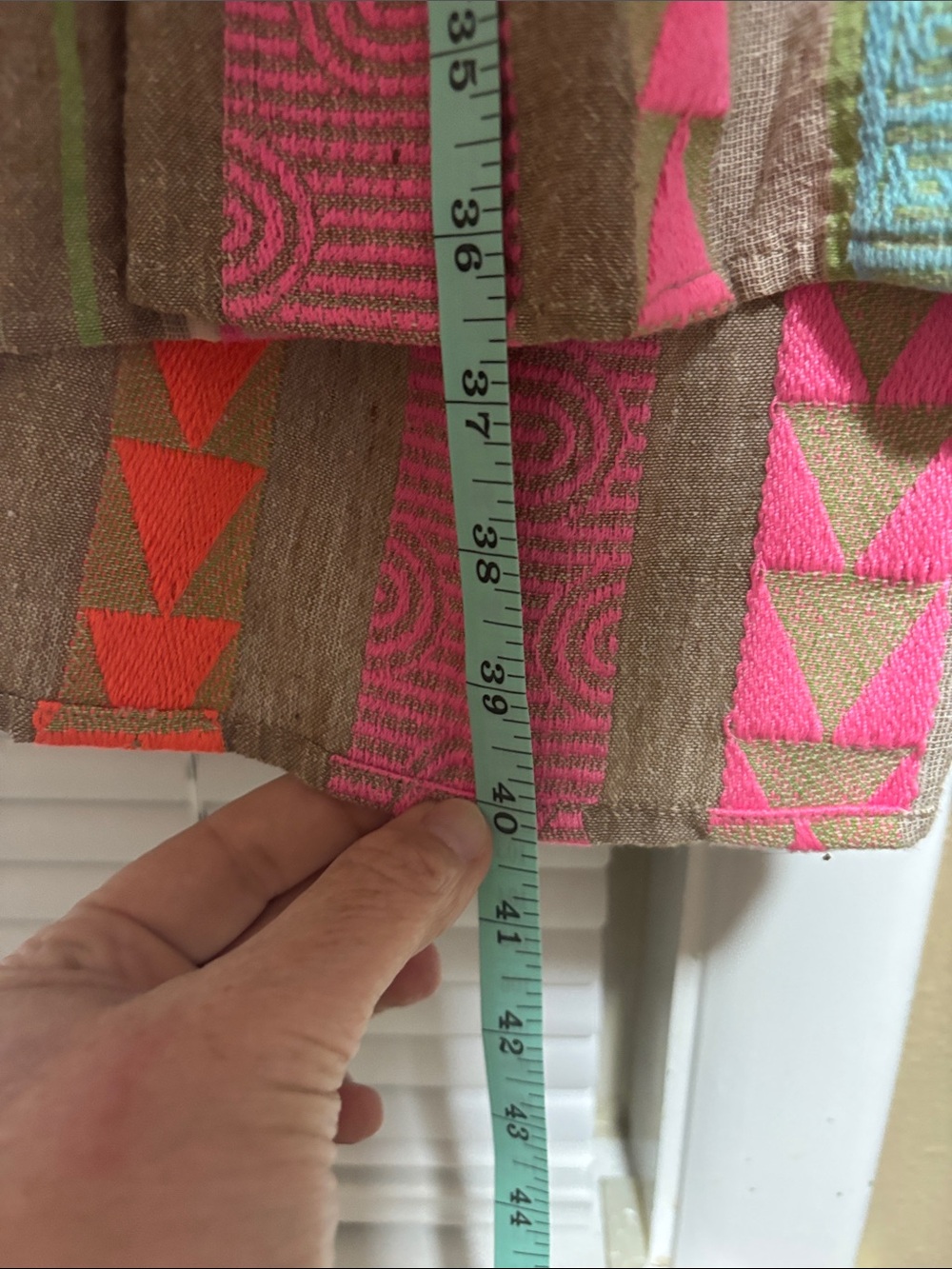 Boho Tiered Midi Dress in Pink and Green - Picture 7 of 7
